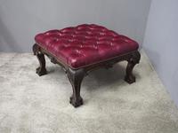 George III Style Mahogany and Leather Upholstered Centre Stool (7 of 8) George III Style Mahogany and Leather Upholstered Centre Stool (7 of 8)