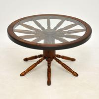 Vintage Glass Top Wagon Wheel Coffee Table (2 of 6) Vintage Glass Top Wagon Wheel Coffee Table (2 of 6)