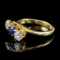 Antique Edwardian Sapphire Diamond Trilogy Twist Ring 18ct Gold Circa 1905 (4 of 8) Antique Edwardian Sapphire Diamond Trilogy Twist Ring 18ct Gold Circa 1905 (4 of 8)