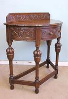 Antique Jacobean Style Carved Oak Demi Lune Side Table (2 of 8) Antique Jacobean Style Carved Oak Demi Lune Side Table (2 of 8)