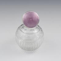Silver, Lilac Guilloche Enamel & Cut Glass Scent Bottle (9 of 12) Silver, Lilac Guilloche Enamel & Cut Glass Scent Bottle (9 of 12)