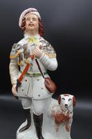 Late 19th Century Staffordshire Flatback Figure of Huntsman & Dog (3 of 5) Late 19th Century Staffordshire Flatback Figure of Huntsman & Dog (3 of 5)