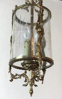 Vintage French Gilt Bronze Three Light Hall Lantern Pendant (10 of 12) Vintage French Gilt Bronze Three Light Hall Lantern Pendant (10 of 12)