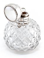 Antique Globe Shaped Cut Glass and Silver Lidded Perfume Bottle (2 of 4) Antique Globe Shaped Cut Glass and Silver Lidded Perfume Bottle (2 of 4)