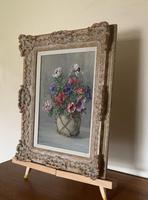 Signed Oil on Canvas Anemones in a Vase (2 of 7) Signed Oil on Canvas Anemones in a Vase (2 of 7)