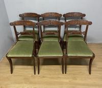 Set of 6 Regency Mahogany Sabre Legged Dining Chairs