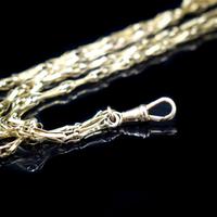 Antique Victorian 9ct 9K Gold Fancy Faceted Long Guard Muff Chain Necklace (6 of 9) Antique Victorian 9ct 9K Gold Fancy Faceted Long Guard Muff Chain Necklace (6 of 9)