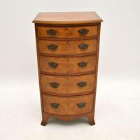 Antique Burr Walnut Slim Chest of Drawers (2 of 10) Antique Burr Walnut Slim Chest of Drawers (2 of 10)