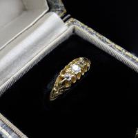 Antique Victorian Old Cut Diamond Three Stone Trilogy 18ct Gold Scroll Ring (9 of 10) Antique Victorian Old Cut Diamond Three Stone Trilogy 18ct Gold Scroll Ring (9 of 10)