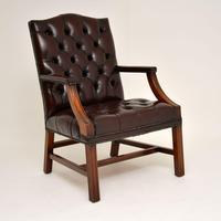 Pair of Antique Deep Buttoned Leather Library Armchairs (9 of 12) Pair of Antique Deep Buttoned Leather Library Armchairs (9 of 12)