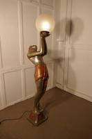 Large Art Deco Female Sculpture Floor Lamp, after Auguste Moreau signed (3 of 11) Large Art Deco Female Sculpture Floor Lamp, after Auguste Moreau signed (3 of 11)