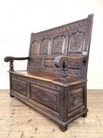 Antique 19th Century Carved Oak Settle (8 of 10) Antique 19th Century Carved Oak Settle (8 of 10)
