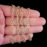 Antique Victorian Chain Necklace Silver 18ct Gold Gilt c.1900 (6 of 6) Antique Victorian Chain Necklace Silver 18ct Gold Gilt c.1900 (6 of 6)