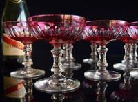 12 Cranberry Champagne Glasses in the style of Baccarat 1900-1920 (2 of 6) 12 Cranberry Champagne Glasses in the style of Baccarat 1900-1920 (2 of 6)