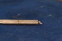 9ct gold propelling toothpick hallmarked V & J Birmingham 1973, 5cm in length, weighing 5.8g (2 of 5) 9ct gold propelling toothpick hallmarked V & J Birmingham 1973, 5cm in length, weighing 5.8g (2 of 5)