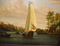 Pair Antique Dutch Oil Paintings Boat Scenes Riverscape 1860 (3 of 12) Pair Antique Dutch Oil Paintings Boat Scenes Riverscape 1860 (3 of 12)