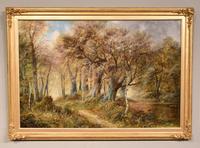 Oil Painting Pair by F. Walters "Spring on the Severn, Ringwood" "Autumn, Ringwood" (2 of 10) Oil Painting Pair by F. Walters "Spring on the Severn, Ringwood" "Autumn, Ringwood" (2 of 10)