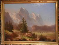 Swiss Alpine scene oil painting (6 of 8) Swiss Alpine scene oil painting (6 of 8)