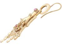 0.35ct Sapphire & 0.27ct Ruby, 14ct Yellow Gold Earrings - Antique 1880s (5 of 9) 0.35ct Sapphire & 0.27ct Ruby, 14ct Yellow Gold Earrings - Antique 1880s (5 of 9)