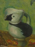 Large Framed Nordic Oil on Canvas Painting of Still Life Flowers & Puffin Jug (3 of 9) Large Framed Nordic Oil on Canvas Painting of Still Life Flowers & Puffin Jug (3 of 9)