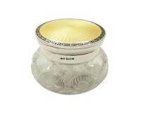 Sterling Silver & Yellow Enamel Lid Vanity Jar 1928 (8 of 10) Sterling Silver & Yellow Enamel Lid Vanity Jar 1928 (8 of 10)