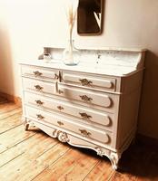 Antique Style Chest of Drawers with Marble Gallery / Grey Drawers (7 of 7) Antique Style Chest of Drawers with Marble Gallery / Grey Drawers (7 of 7)