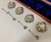 Set of 4 Antique Solid Silver Shell Salts and Spoons (5 of 13) Set of 4 Antique Solid Silver Shell Salts and Spoons (5 of 13)
