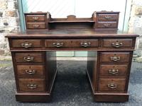 Antique Oak Pedestal Writing Desk (Pri) (6 of 13) Antique Oak Pedestal Writing Desk (Pri) (6 of 13)