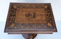 Rare 19th Century Marquetry Inlaid Irish Killarney Work Box or Table (6 of 13) Rare 19th Century Marquetry Inlaid Irish Killarney Work Box or Table (6 of 13)