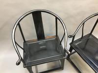 Pair Chinese ebonised horseshoe chairs (3 of 11) Pair Chinese ebonised horseshoe chairs (3 of 11)