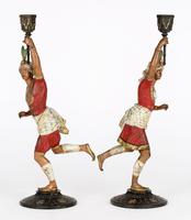Pair of Continental, Probably French, Cold Painted Metal Figural Candlesticks (7 of 27) Pair of Continental, Probably French, Cold Painted Metal Figural Candlesticks (7 of 27)