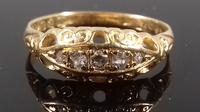 Antique Edwardian 18ct gold 5 stone diamond gypsy boat ring 1910 (2 of 6) Antique Edwardian 18ct gold 5 stone diamond gypsy boat ring 1910 (2 of 6)