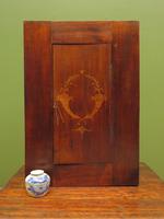 Small Inlaid Antique Corner Cupboard with Blue Interior, Lockable (14 of 14) Small Inlaid Antique Corner Cupboard with Blue Interior, Lockable (14 of 14)