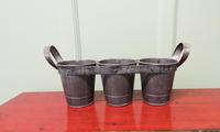 French Rustic Three Bottle Carrier, Coaster