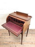 Antique Edwardian Mahogany Inlaid Cylinder Top Desk (8 of 14) Antique Edwardian Mahogany Inlaid Cylinder Top Desk (8 of 14)