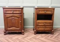Pair of French Golden Oak Bedside Cabinets