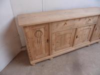 Art Nouveau Antique Pine 4 Door Dresser Base / TV Stand to wax / paint (2 of 9) Art Nouveau Antique Pine 4 Door Dresser Base / TV Stand to wax / paint (2 of 9)