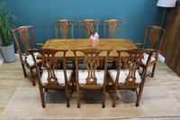 Set of Eight Oak Dining Chairs, in the Chippendale Style