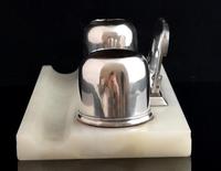 Art Deco Silver & Alabaster Desk Stand, Inkstand (5 of 13) Art Deco Silver & Alabaster Desk Stand, Inkstand (5 of 13)