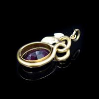 Antique Amethyst Paste Oval Rolled Gold Ivy Leaf Pendant (9 of 9) Antique Amethyst Paste Oval Rolled Gold Ivy Leaf Pendant (9 of 9)