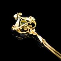 Antique Peridot and Pearl Lavalier 15ct 15K Gold Drop Pendant Necklace and Brooch (8 of 12) Antique Peridot and Pearl Lavalier 15ct 15K Gold Drop Pendant Necklace and Brooch (8 of 12)