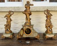 Elegant Tall 19th Century French Gilt Metal & Onyx Garniture Mantel Statue Clock Set (5 of 13) Elegant Tall 19th Century French Gilt Metal & Onyx Garniture Mantel Statue Clock Set (5 of 13)