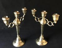 Pair of Arts & Crafts Style Brass Three Branch Candelabra (2 of 4) Pair of Arts & Crafts Style Brass Three Branch Candelabra (2 of 4)