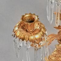 Pair of Early 19th Century Gilt Bronze and Lustres Three Branch Candelabra (3 of 8) Pair of Early 19th Century Gilt Bronze and Lustres Three Branch Candelabra (3 of 8)