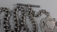 Edwardian sterling silver graduated albert fob pocket watch chain + heart medal 1902 (4 of 11) Edwardian sterling silver graduated albert fob pocket watch chain + heart medal 1902 (4 of 11)