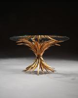 Mid 20th Century Gilt Metal Wheat Sheaf Table With Glass Top (2 of 7) Mid 20th Century Gilt Metal Wheat Sheaf Table With Glass Top (2 of 7)