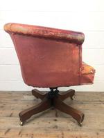 Antique Distressed Leather Swivel Armchair (8 of 8) Antique Distressed Leather Swivel Armchair (8 of 8)
