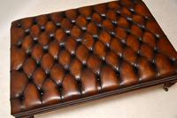 Large Antique Victorian Style Deep Buttoned Leather Stool / Coffee Table (7 of 9) Large Antique Victorian Style Deep Buttoned Leather Stool / Coffee Table (7 of 9)