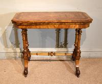 Victorian Burr Walnut Foldover Games Table