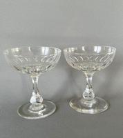 Pair of Victorian Cut Glass Champagne Bowls